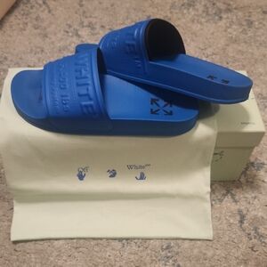 Off-White Vibrant Blue Slides